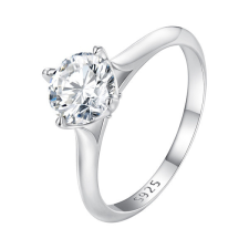 Ékszerkirály Ezüst női eljegyzési gyűrű kristállyal, 8-as méret gyűrű