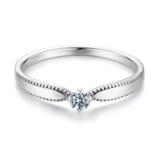 Ékszerkirály Ezüst női gyűrű moissanite-kristállyal, 6-os méret gyűrű