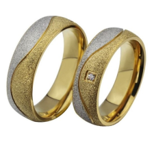 Ékszerkirály Férfi karikagyűrű absztrakt díszítéssel, nemesacél, arany, 13-as méret gyűrű