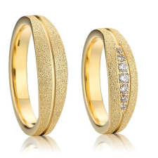 Ékszerkirály Férfi karikagyűrű érdes felülettel, rozsdamentes acél, aranyszínű, 11-es méret gyűrű
