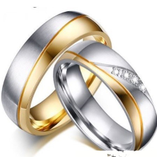 Ékszerkirály Férfi karikagyűrű, nemesacél, aranyszínű, 7-es méret gyűrű