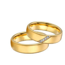 Ékszerkirály Férfi karikagyűrű, rozsdamentes acél, aranyszínű, 7-es méret gyűrű
