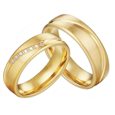 Ékszerkirály Férfi karikagyűrű, titánacél, aranyszínű, 8-as méret gyűrű