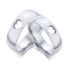Ékszerkirály Karikagyűrű rozsdamentes acélból, szív motívummal, 8-as méret gyűrű
