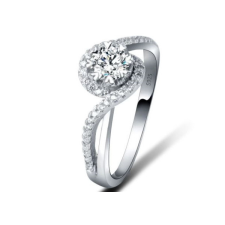 Ékszerkirály Női eljegyzési gyűrű, ezüst, csavart, 7-es méret gyűrű