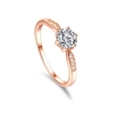 Ékszerkirály Női eljegyzési gyűrű, ezüst, rosegold, 5-ös méret gyűrű