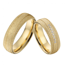 Ékszerkirály Női karikagyűrű, aranyozott, nemesacél, 8-as méret gyűrű