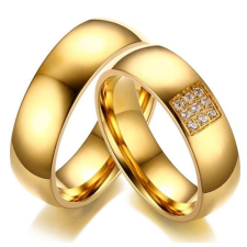 Ékszerkirály Női karikagyűrű nemesacélból, arany, 7-es méret gyűrű