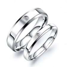 Ékszerkirály Női karikagyűrű, rozsdamentes acél, kristállyal, ezüst, 7-es méret gyűrű