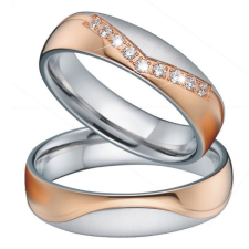 Ékszerkirály Női karikagyűrű, titánacél, rosegold, 8-as méret gyűrű