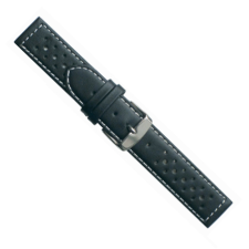 Ékszerkirály Óraszíj bőrből, fekete, 22 mm óraszíj