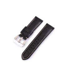 Ékszerkirály Óraszíj marhabőrből, retro stílusú, fekete mintás, 22 mm óraszíj