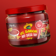  El Sabor Hot Salsa Dip nachos szósz csípős salsa 300g alapvető élelmiszer