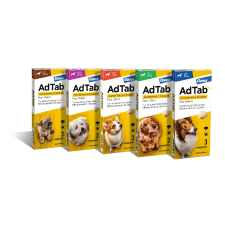 Elanco AdTab 225mg rágótabletta közepes testű kutyáknak >5,5-11kg élősködő elleni készítmény kutyáknak