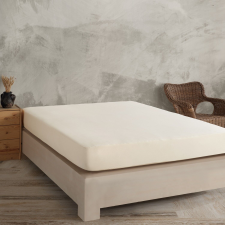 Elasztikus ágyhuzat Kotonia Home - Kötött, 100% pamut, elefántcsont, 100×200+20 cm lakástextília