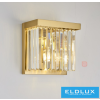 ELDLUX ELDICICLE kristály üveg fali lámpa E14×2 L250x250mm arany