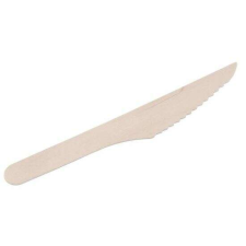  Eldobható kés, ökológiai, fa, készlet 100 db, 16 cm party kellék