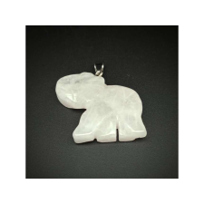 Elefánt medál kvarc tej 4x3cm medál