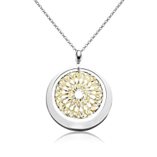 Elegáns Ezüst-Arany Kör Medál Nyaklánc - 40mm nyaklánc