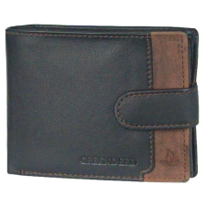  Elegáns fekete-barna kívül kapcsos  férfi marhabőr pénztárca Green Deed pénztárca