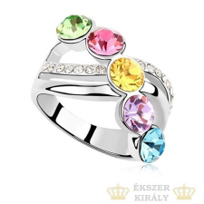  Elegáns köves gyűrű, Multicolor, 6,5 gyűrű
