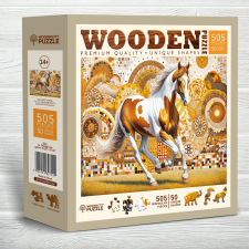  Elegáns ló fa puzzle 505 darabos puzzle, kirakós