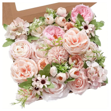  Elegáns művirág csokor dobozban 27 x 25 cm QP123127 dekoráció