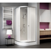  Elegáns Negyedköríves Zuhanykabin - Matt Üveg - 80x80x185 cm