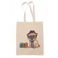 Elegáns Pug - Vászontáska kézitáska és bőrönd