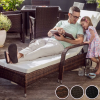 Elegáns rattan kerti nyugágy 3 színben, párnával - Fekete