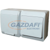 ELEKTRO-PLAST 0327-12 "Hermes" 101/106 kapcsoló + 2P+F dugalj fehér fedéllel, IP44, fehér, 250V, 16A