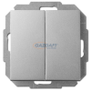 ELEKTRO-PLAST 1418-56 "Sentia" dupla váltókapcsoló, süllyesztett, ezüst, IP20, 250V, 10A, keret nélkül