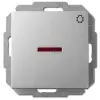 ELEKTRO-PLAST 1426-56 "Sentia" lámpajeles, jelzőfényes nyomókapcsoló, süllyesztett, ezüst, IP20, 250V, 10A, keret nélkül