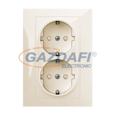 ELEKTRO-PLAST 1438-01 "Sentia" csatlakozó aljzat, 2x2P+F, krém, kerettel villanyszerelés