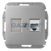 ELEKTRO-PLAST 1448-56 "Sentia" süllyesztett CAT5e/RJ45 Informatikai csatlakozó aljzat, ezüst, keret nélkül