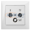 ELEKTRO-PLAST 1461-00 "Sentia" süllyesztett R-TV-SAT átmenő aljzat, 10dB, fehér, kerettel