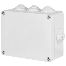 ELEKTRO-PLAST 2703-02 kötődoboz 8 kúpos kábelbevezetővel, csavaros fedéllel, 130x95x58mm, szürke, IP55 villanyszerelés