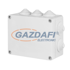 ELEKTRO-PLAST 2711-02 kötődoboz 10 kúpos kábelbevezetővel, csavaros fedéllel, 198x163x80mm, szürke, IP65 villanyszerelés