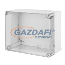 ELEKTRO-PLAST 2716-01 kötődoboz átlátszó fedéllel, 220x170x86mm, szürke, IP65 villanyszerelés