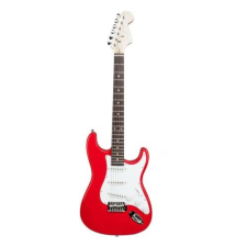  Elektromos gitár szett kezdőknek, ajándék erősítővel (piros-fehér) gitár és basszusgitár