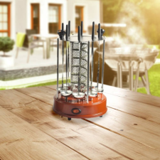  Elektromos gyros és saslik sütő 6 db nyárssal 1000W grillsütő