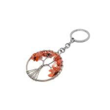  Életfa drótos karneol kulcstartó 5cm kulcstartó