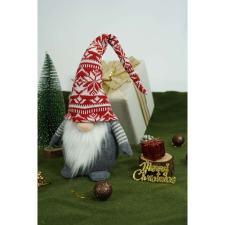 Elf karácsonyi dísz modell 2, Flippy, piros/szürke, textil, 45 cm karácsonyi dekoráció