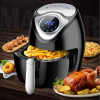 Elite 3,6 L-es Air Fryer + receptkönyv, 1600W olaj nélküli forró levegős fritőz digitális kijelzővel - fekete