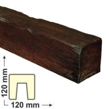 Elite Decor DecoWood Vörös-120 Modern poliuretán gerenda (ED106) tapéta, díszléc és más dekoráció