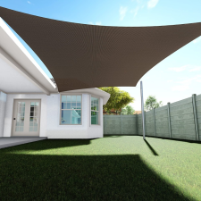 Elite Garden Napvitorla - árnyékoló teraszra, négyszög alakú 5x5 m Kávé színben - HDPE anyagból kerti bútor
