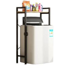 Elite Home fém fürdőszobai polc felültöltős mosógép fölé fekete -120cm fürdőszoba bútor