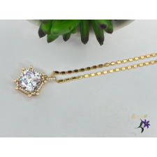  Elizabett antiallergén nagy cirkónia köves nyaklánc 18K - fehér nyaklánc