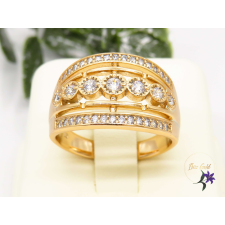  Elkaterina antiallergén egyedi három sávos cirkóna köves gyűrű-fehér-18k gyűrű