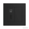 ELKO EP Hungary ELKOEP Fekete USB-C töltő, 1 modul + 1 vakfedél - komplett - q45 (45387_SPM+45973_SPM+45910_TPM+45993)